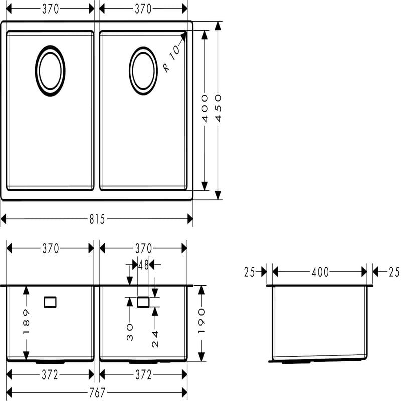 Chậu rửa chén inox Hansgrohe 43430809