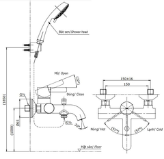 Bộ sen tắm nóng lạnh TOTO TBG11302VA/TBW02005A