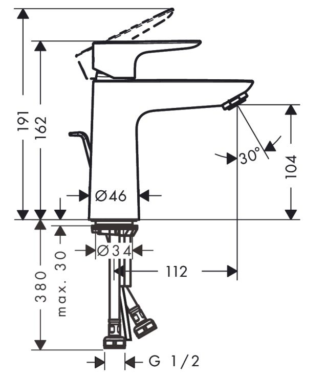 Vòi chậu nóng lạnh Hansgrohe HG Talis E 110 71710007