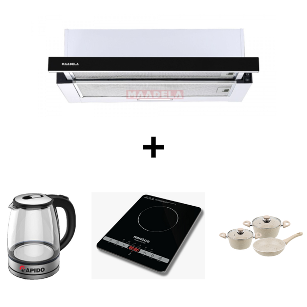 Combo quà tặng hút mùi + bếp + bộ nồi + bình đun siêu tốc