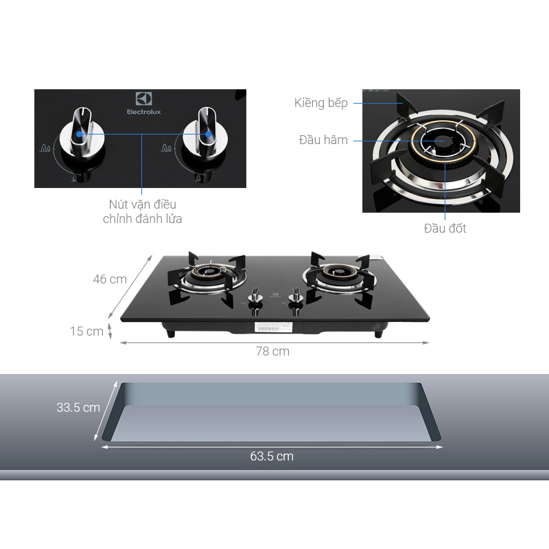 Bếp Gas Âm Electrolux EHG723BA