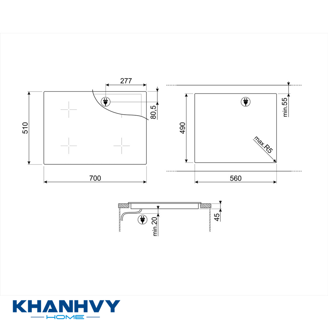  Thông số kỹ thuật của Bếp từ đa chức năng Smeg SI1M7733B 536.64.081