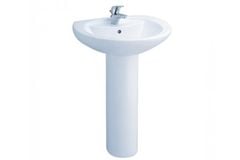 Chậu lavabo Cotto C0107/C411 treo tường chân dài