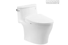 Bàn cầu 1 khối TOTO MS887CRW23XW kèm nắp rửa điện tử WASHLET dòng S7 TCF47360GAA