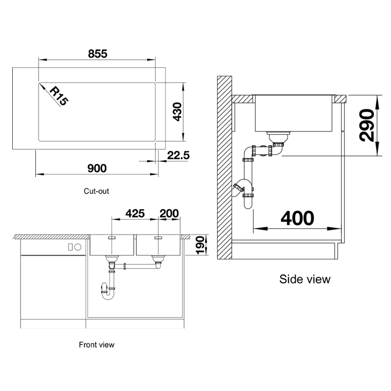 Chậu rửa chén Blanco ANDANO 400/400-IF 522985
