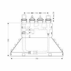 Bộ âm cho bộ trộn bồn tắm 4 lỗ Hansgrohe 589.55.966