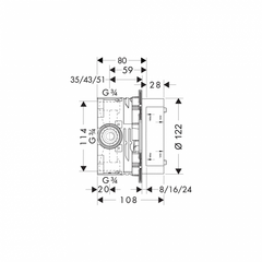 Bộ âm iBox cho dòng Hansgrohe - 01800180 589.29.950