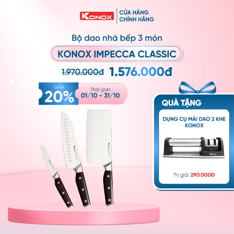 Bộ dao làm bếp Konox Impecca Classic cao cấp 3 món