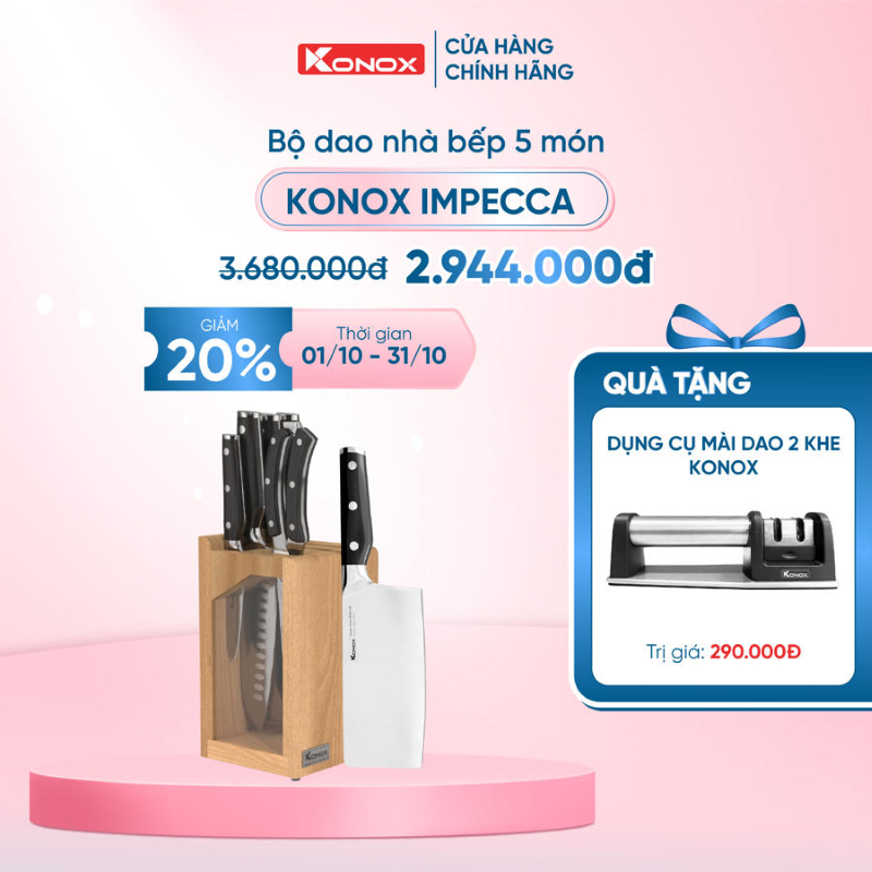 Bộ dao làm bếp Konox Impecca cao cấp 5 món
