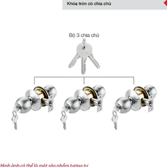 Bộ khóa 3 ổ khóa tròn và chìa chủ Hafele DIY 489.93.252