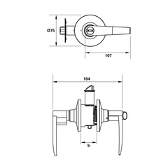 Bộ khóa tay nắm cửa toilet Hafele 489.10.174