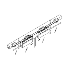 Bộ phụ kiện cửa trượt 2 cánh Hafele 940.44.003