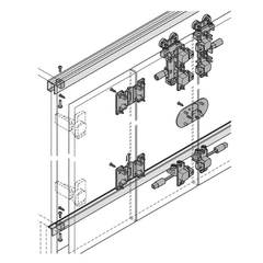 Bộ phụ kiện cửa trượt xếp 2 cặp Hafele 35VF 410.26.048