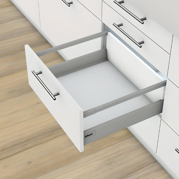 Bộ ray hộp Blum ANTARO X3 30kg màu trắng 550.85.705