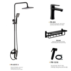 Bộ thiết bị phòng tắm cao cấp Proxia màu đen Combo 05