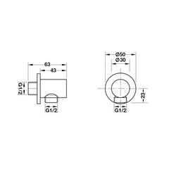 Bộ tiếp nước dạng tròn Hafele 485.60.008