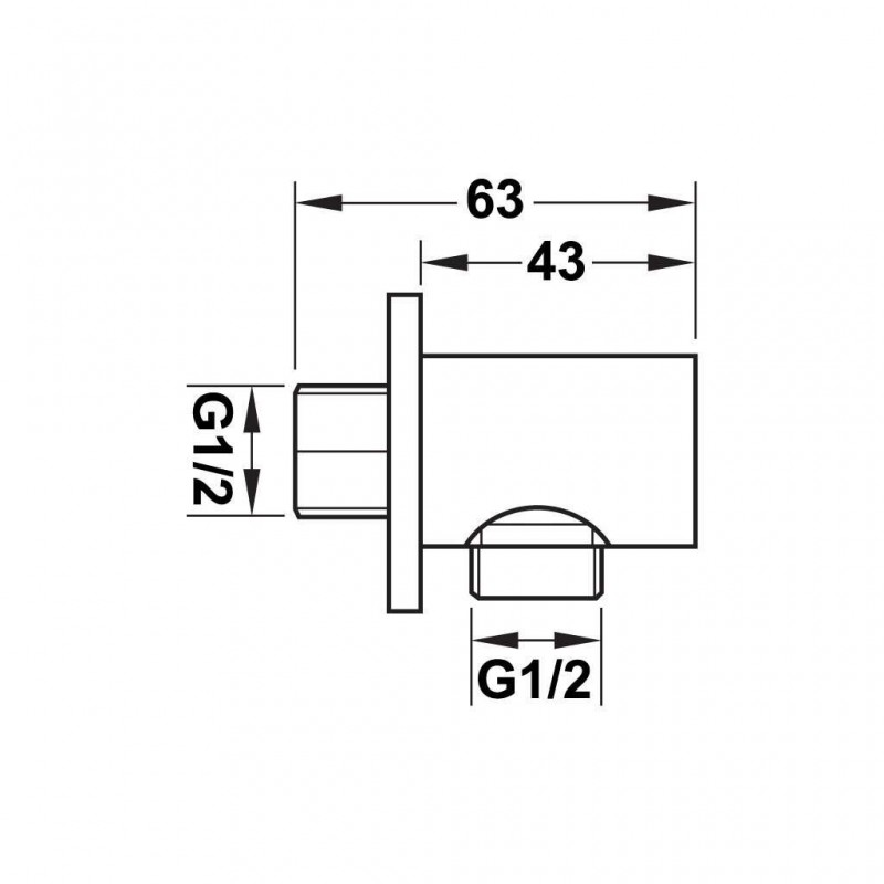 Bộ tiếp nước dạng tròn, màu đen Hafele 485.60.060