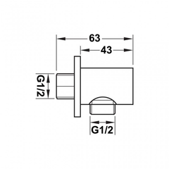 Bộ tiếp nước dạng tròn, màu đen Hafele 485.60.060