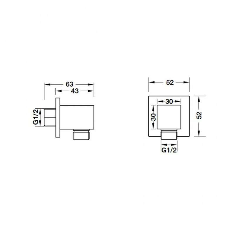 Bộ tiếp nước dạng vuông Hafele 485.60.009