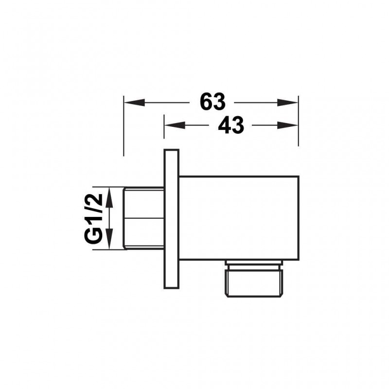 Bộ tiếp nước dạng vuông, màu đen Hafele 485.60.061