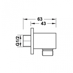 Bộ tiếp nước dạng vuông, màu đen Hafele 485.60.061