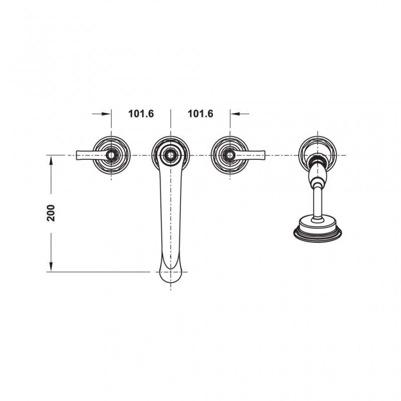 Bộ trộn bồn tắm 4-lỗ Kyoto Hafele 589.35.064