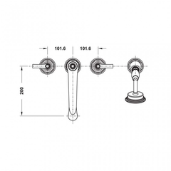 Bộ trộn bồn tắm 4-lỗ Kyoto Hafele 589.35.064