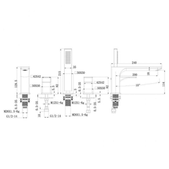 Bộ trộn bồn tắm 4 lỗ REGAL Hafele 495.61.126