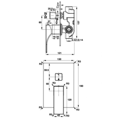 Bộ trộn bồn tắm âm REGAL Hafele 495.61.127