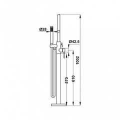 Bộ trộn bồn tắm đặt sàn ROOTS Hafele 495.61.177