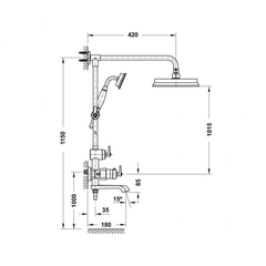 Bộ trộn nổi 2 đường nước Kyoto Hafele 589.35.066