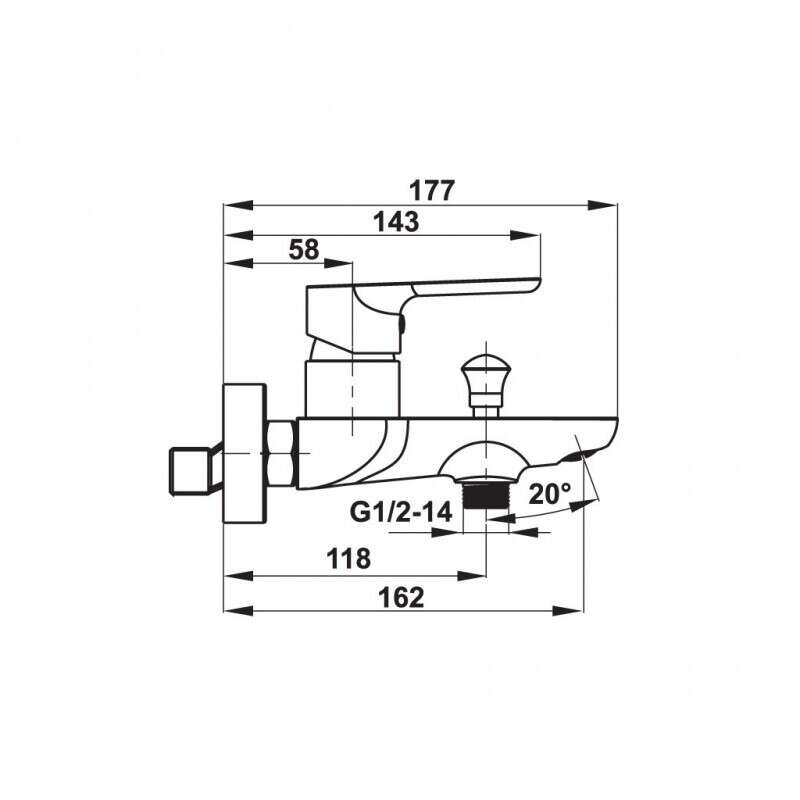 Bộ trộn nổi 2 đường nước UNI Hafele 495.61.130