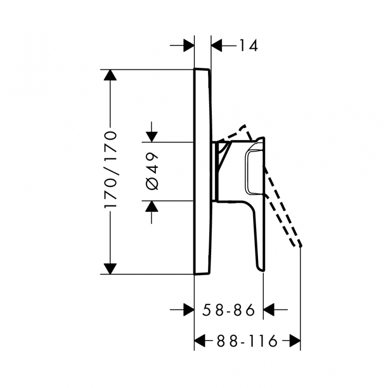 Bộ trộn sen tắm âm AXOR Citerrio E 589.54.809