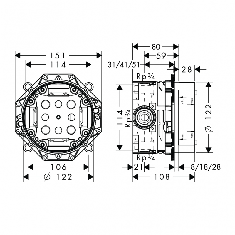 Bộ trộn sen tắm âm AXOR Citerrio E 589.54.809