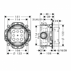 Bộ trộn sen tắm âm AXOR Citerrio E 589.54.809