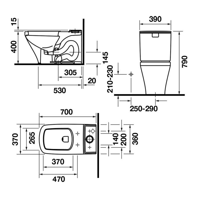 Bồn cầu hai khối Durastyle Duravit 588.45.383