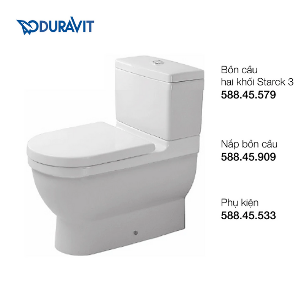 Bồn cầu hai khối Starck 3 Duravit 588.46.402