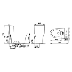 Bồn cầu một khối Durastyle cho Sensowash Duravit 588.46.452