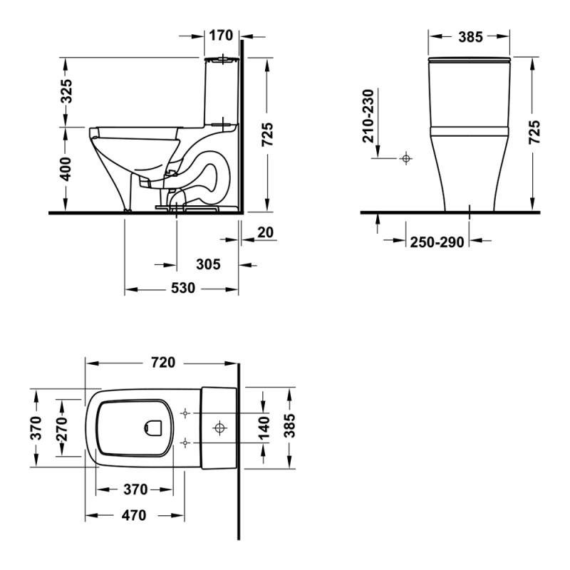 Bồn cầu một khối Durastyle Duravit 588.45.459