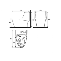 Bàn cầu một khối ICONIC Hafele 588.79.400