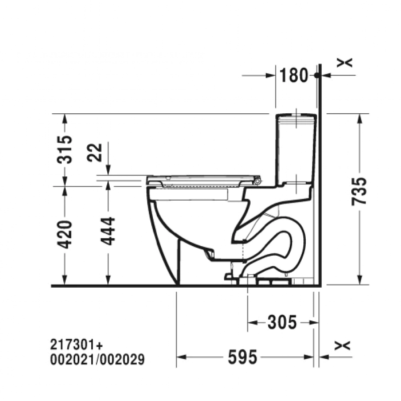 Bồn cầu một khối Me By Starck Duravit 588.46.405