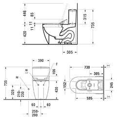Bồn cầu một khối Me By Starck với Sensowash Duravit 588.46.412