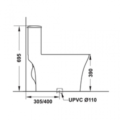Bàn cầu một khối Sapporo Hafele 588.79.406
