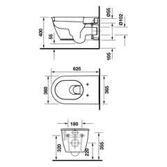 Bồn cầu treo tường Darling New Duravit 588.45.394