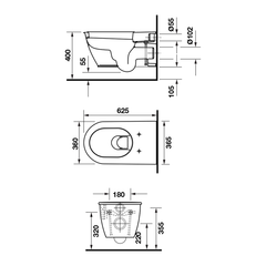 Bồn cầu treo tường Durastyle Duravit 588.45.384