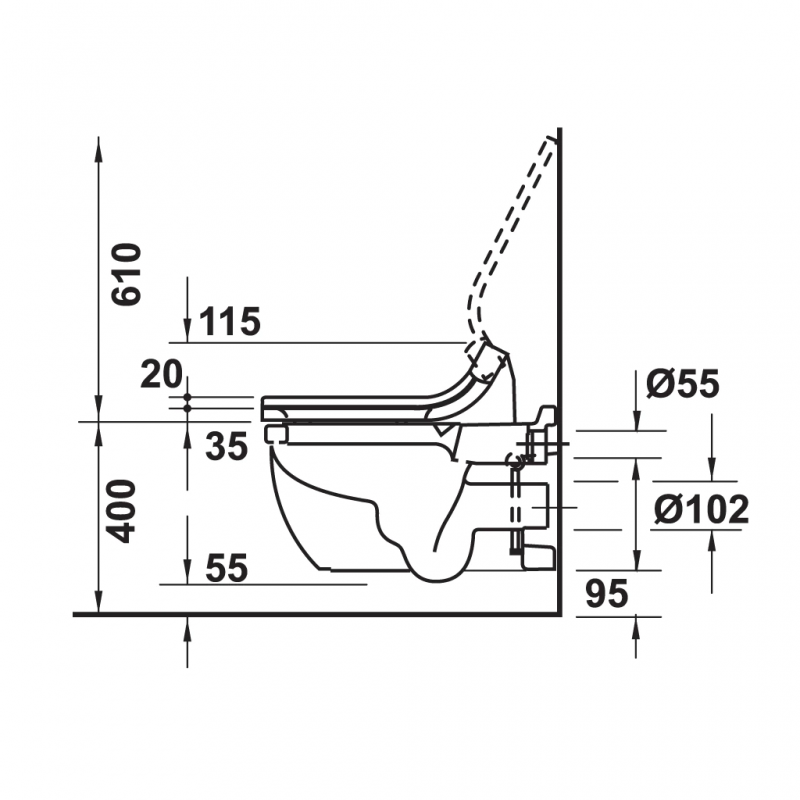 Bồn cầu treo tường Duravit Starck 3 với Sensowash 588.46.404
