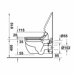 Bồn cầu treo tường Duravit Starck 3 với Sensowash 588.46.404