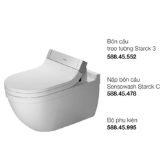 Bồn cầu treo tường Duravit Starck 3 với Sensowash 588.46.404