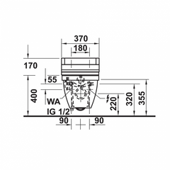 Bồn cầu treo tường Duravit Starck 3 với Sensowash 588.46.404