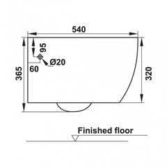Bàn cầu treo tường Sapporo Hafele 588.79.410
